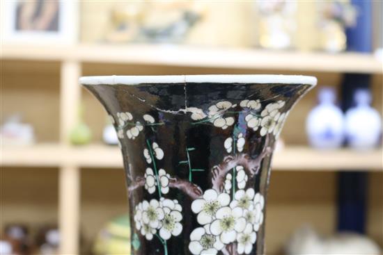 A Chinese famille noire vase height 62cm